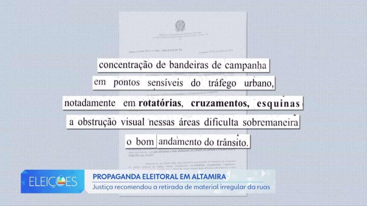 Justiça determina retirada de propaganda eleitoral irregular de ruas e avenidas de Paragominas